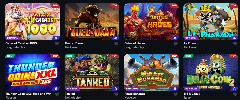 Ποικιλία παιχνιδιών slot και ζωντανό καζίνο