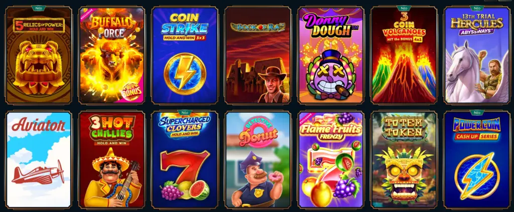Ποικιλία από δημοφιλείς κουλοχέρηδες στο Monsterwin Casino.