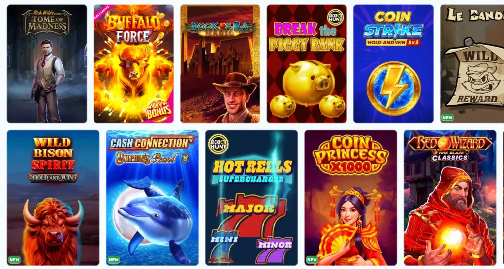Μεγάλη συλλογή παιχνιδιών slots στο διαδικτυακό καζίνο